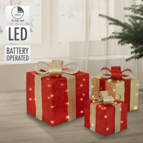 3er set led geschenk boxen - geschenk,