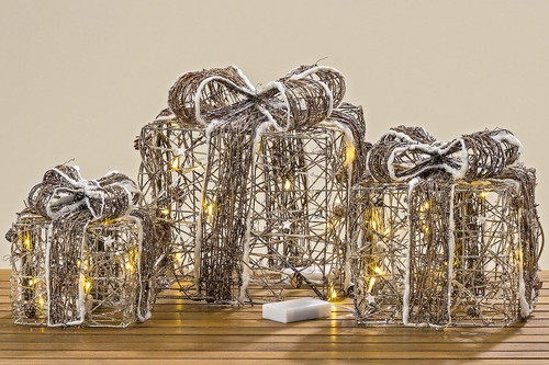 Led geschenk rattan - rattan, beleuchtet