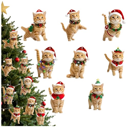 Weihnachtsschmuck katzen acryl - weihnachtsschmuck,