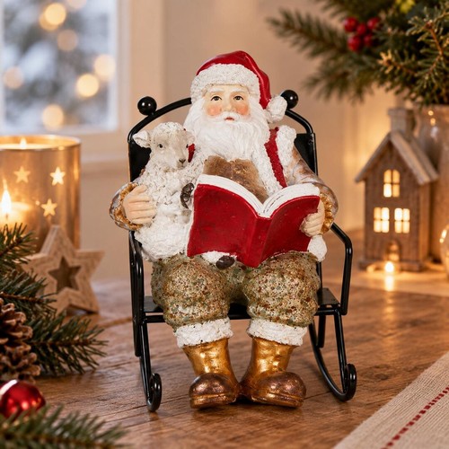 Santa schaukelstuhl mit - schaukelstuhl, buch