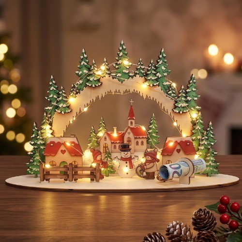 Weihnachtsdeko holz stand led - holz,