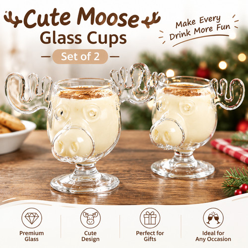 2er set glas becher elch - 2er,