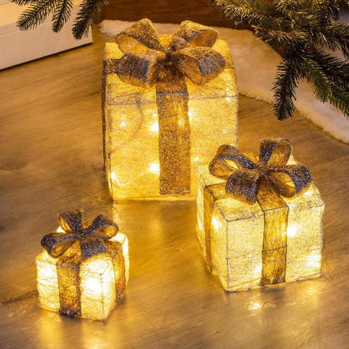 3er set led geschenkboxen - 3er, mit