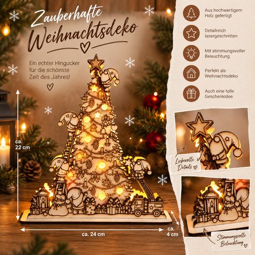 Weihnachtsbaum holz beleuchtet - weihnachtsbaum,