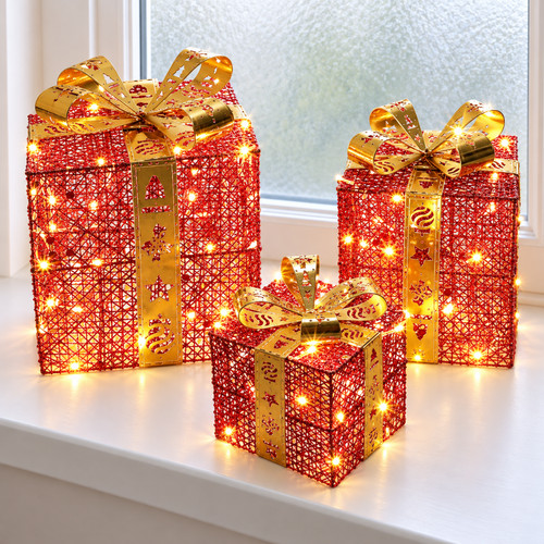 Led weihnachtsdeko geschenkbox - led,
