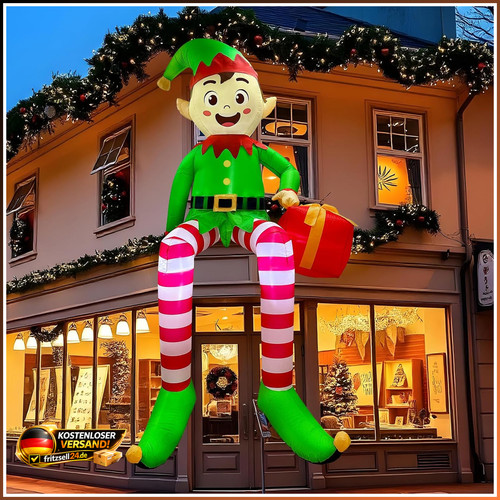 Aufblasbare weihnachtsdeko elf - aufblasbare,