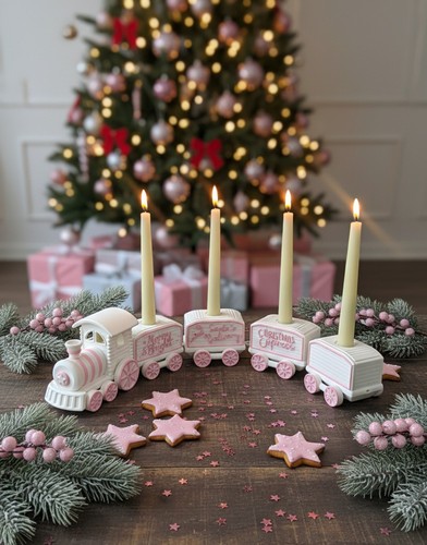 Großer weihnachtszug rosa - großer,