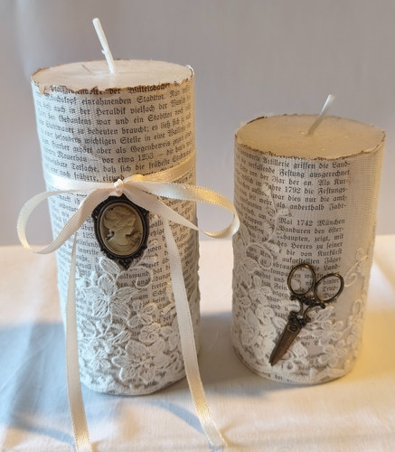 Kerzen creme vintage - kerzen, vintage-look