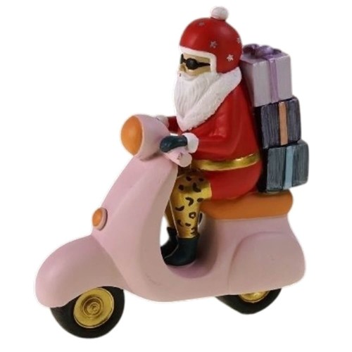 Santa auf motorroller pink - motorroller,
