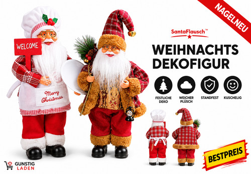 Weihnachtsmann plüschfigur - weihnachtsmann,