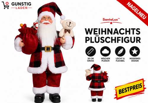 Weihnachtsmann plüschfigur - weihnachtsmann,