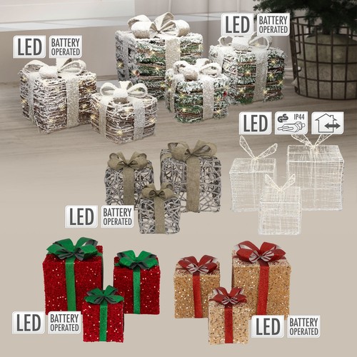 3er set led geschenk boxen - led,